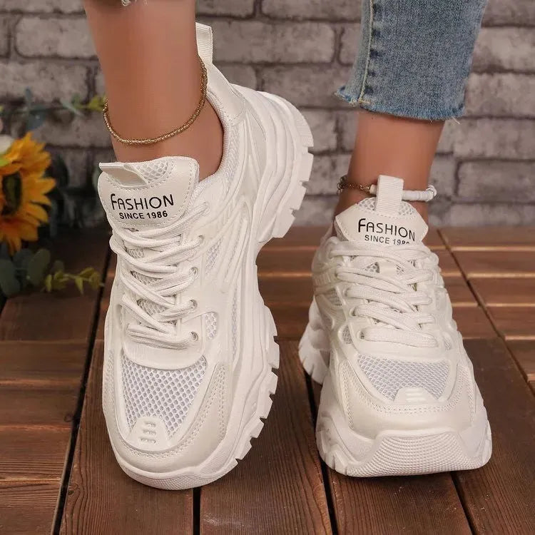 Fashion 1986™ Breathable Women's Sneakers White Sneakers - Tophatter Daily Deals
