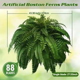 Artificial Fern Flower Arrangement Green Plant Plastic Crafts 0 - Tophatter Daily Deals