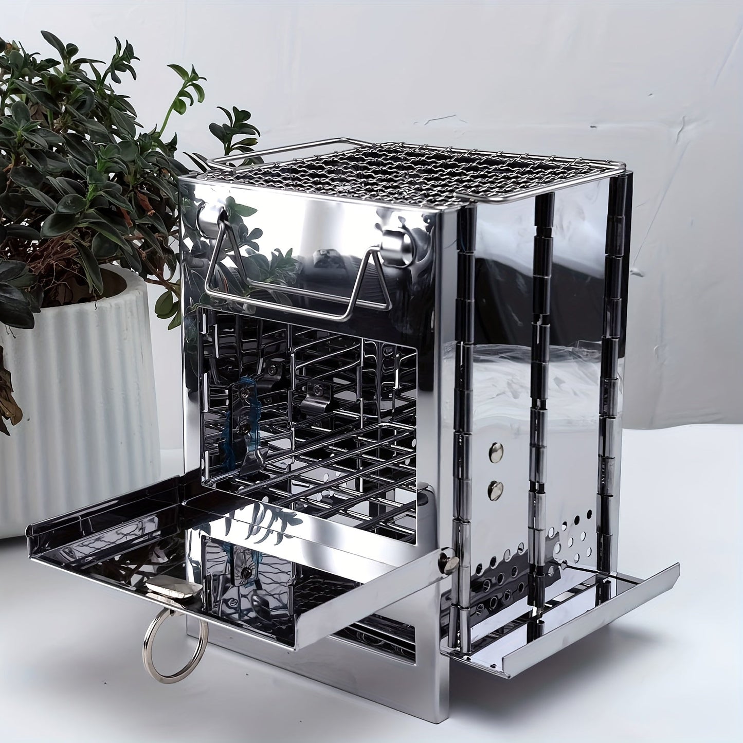 Folding Grill Mini BBQ Firewood Stove Outdoor Grills - Tophatter Daily Deals