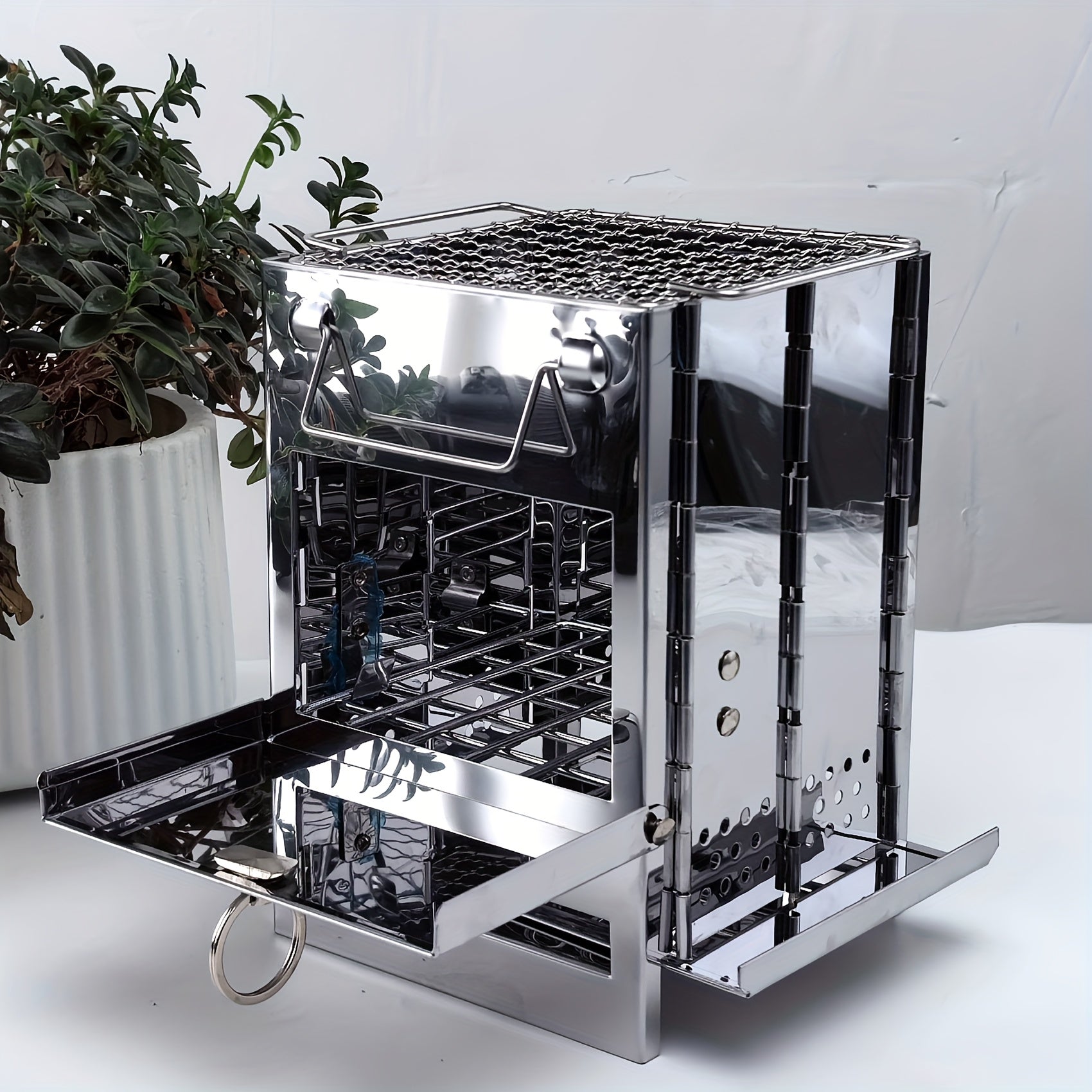 Folding Grill Mini BBQ Firewood Stove Outdoor Grills - Tophatter Daily Deals