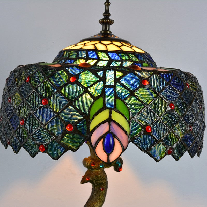 Bedroom Hotel Bedside Peacock Base Table Lamp 0 - Tophatter Daily Deals