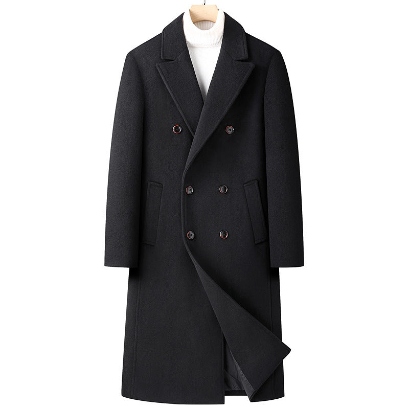 Warm Structured Overknee Wool Coat - Double Breasted, Winter Black 3D Changing Face Moving Picture Frame - Tophatter Daily Deals