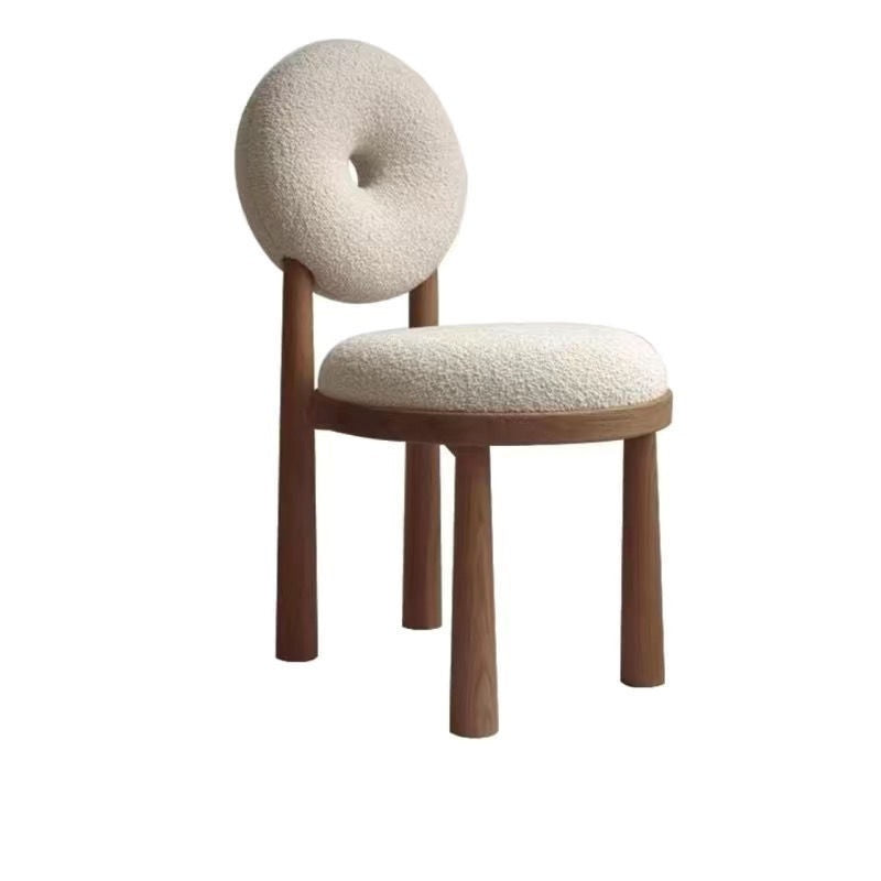 Berber Fleece Chair Home Dining Room Dining Chair Nordic Designer Chair Armchair Desk Chair Make-up Chair Cosmetic Chair Walnut Color 0 - Tophatter Daily Deals