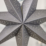 Silver Christmas Star | 7-Pointed Silver Paper Hanging Decoration - 45cm Ornament - Tophatter Daily Deals