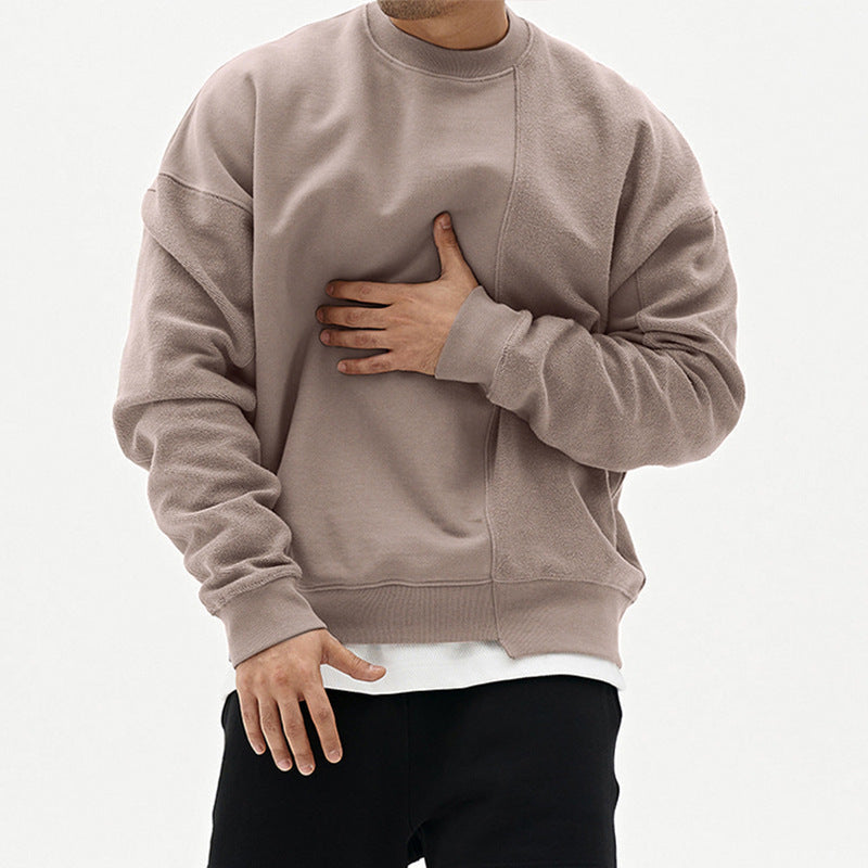 Oversized Mens Pullover Sweater - Crew Neck, Cotton, Casual Khaki 3D Changing Face Moving Picture Frame - Tophatter Daily Deals