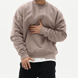 Oversized Mens Pullover Sweater - Crew Neck, Cotton, Casual Khaki 3D Changing Face Moving Picture Frame - Tophatter Daily Deals