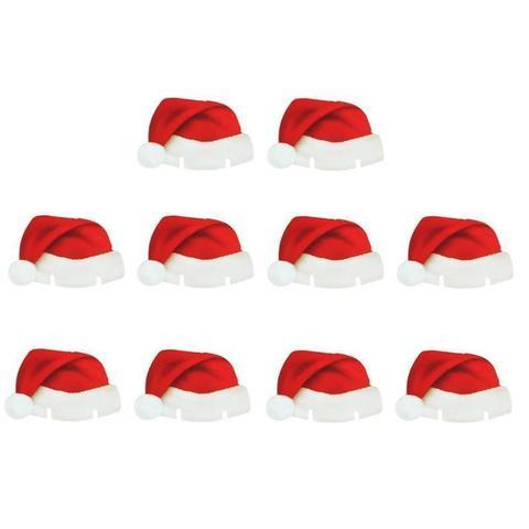 10PcsLot Paper Red Christmas Hat Wine Champagne Tipple Cup Card Christmas Party Table Decor DIY Decorations For Home 0 - Tophatter Daily Deals