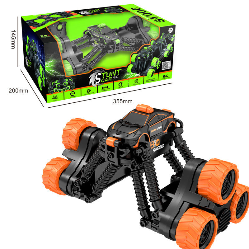 Boy Tumbling Stunt Car Remote Control Off-road Tipping Climbing Car 0 - Tophatter Daily Deals