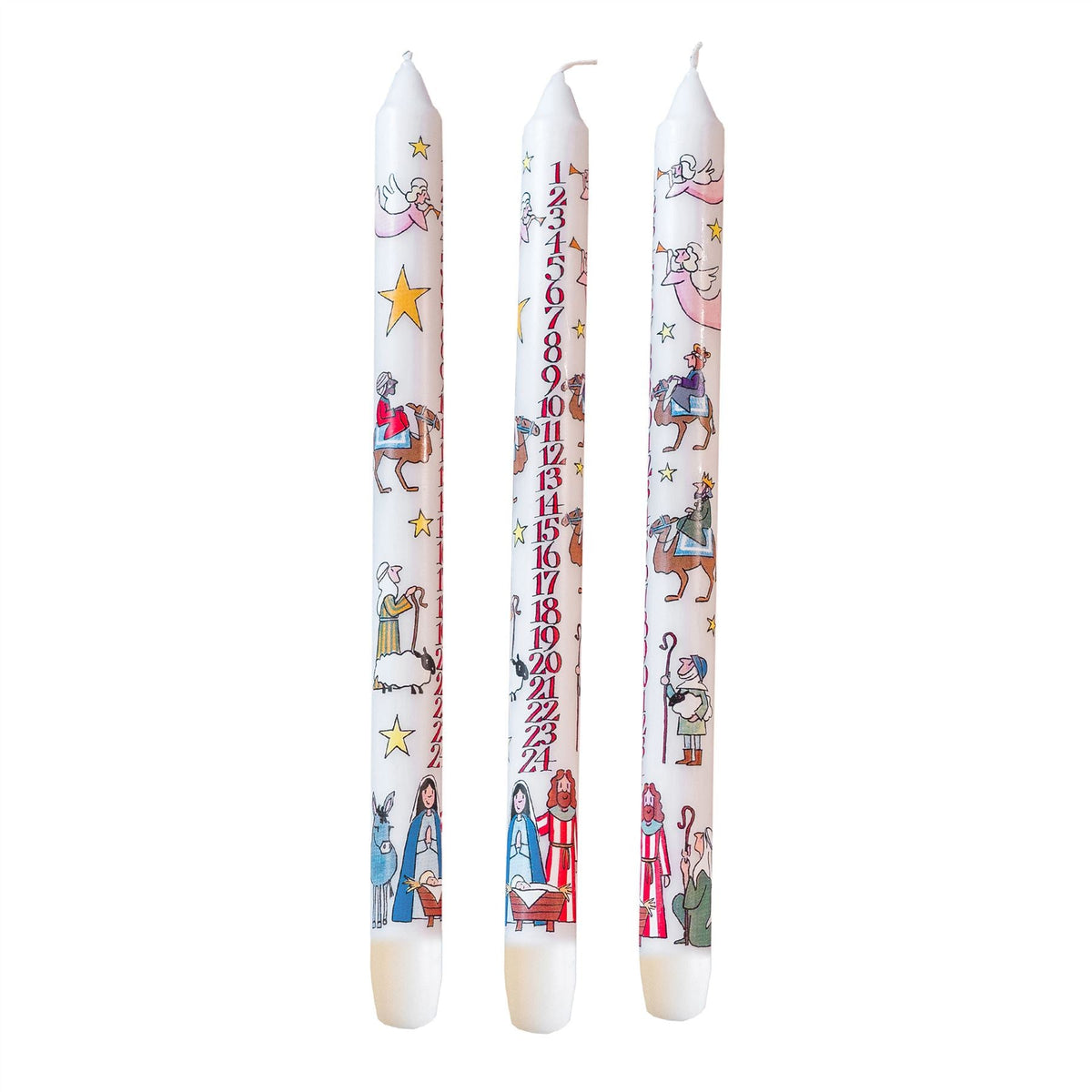 Traditional Countdown To Christmas Advent Candle | Christmas Nativity Design Advent Candle With Numbers | Advent Christmas Candle Festive Dinner Taper Candle Advent Candle - Tophatter Daily Deals