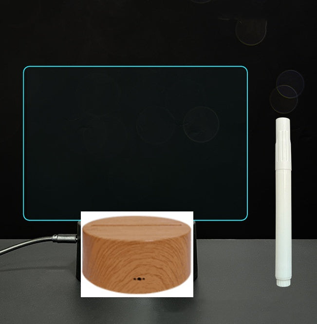 3D Acrylic Board Handwriting Message Board LED Light Style1 Wood grain A 0 - Tophatter Daily Deals