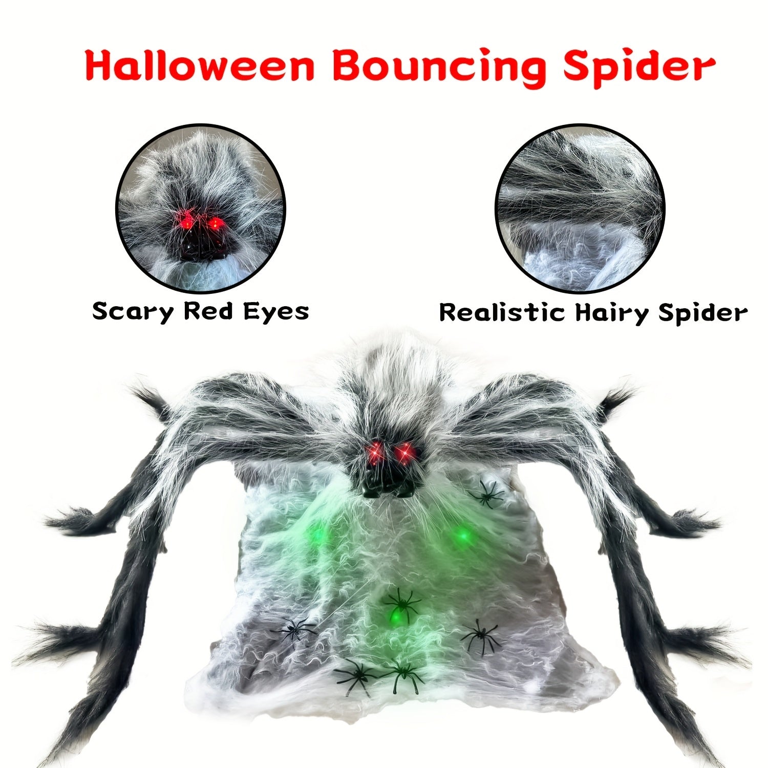 Halloween Jumping Spider with LED and Sound Halloween - Tophatter Daily Deals