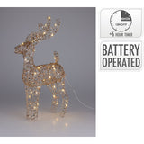 Gold LED Reindeer | Light-up Christmas Ornament in Gold Metal Wire - 40cm LED Light - Tophatter Daily Deals