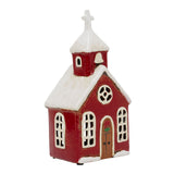 Ceramic Christmas Church Tealight Holder | Candle Holder Christmas Ornament Candle Holder - Tophatter Daily Deals