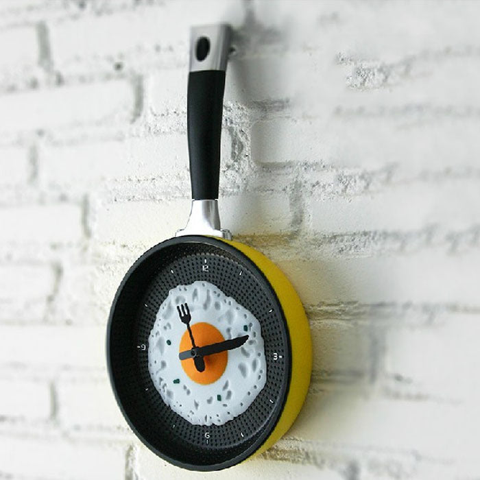 Boiled egg pot wall clock Yellow 0 - Tophatter Daily Deals