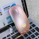 BLACK Silent ULTRA THIN rechargeable wireless mouse 7 GLOWING LIGHTS Rose 0 - Tophatter Daily Deals