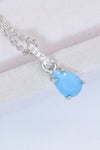 Teardrop Turquoise 4-Prong Pendant Necklace Necklaces - Tophatter Daily Deals