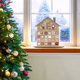 Wooden House Christmas Advent Calendar | Santa Fill Your Own Calendar - 31x35cm Advent Calendar - Tophatter Daily Deals