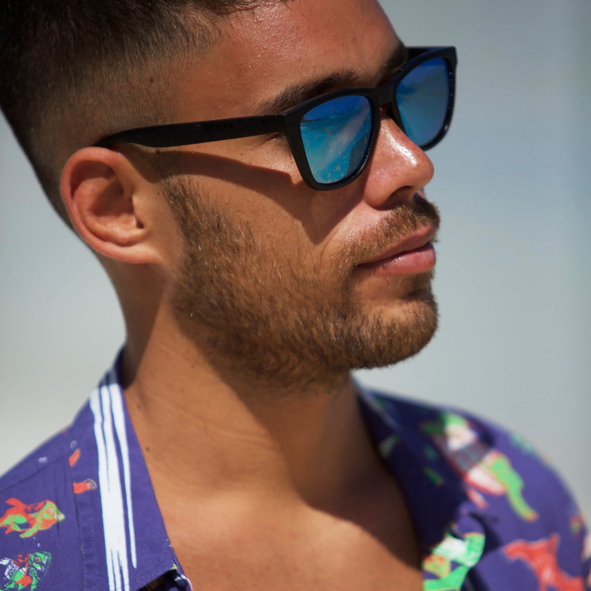 Biscayners Unbreakable Black-Blue Men's Sunglasses Sunglasses - Tophatter Daily Deals