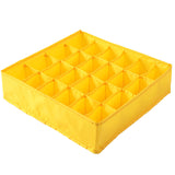 24 Compartment Underwear Sock Storage Box Washable Yellow 0 - Tophatter Daily Deals
