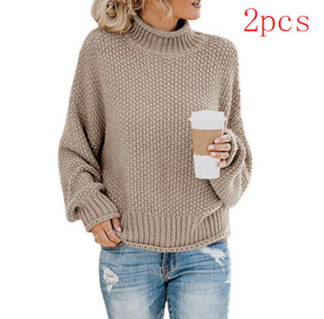 Warm Women's Pullover Sweater - Turtleneck Knit, Winter Khaki 2PCS S 3D Changing Face Moving Picture Frame - Tophatter Daily Deals