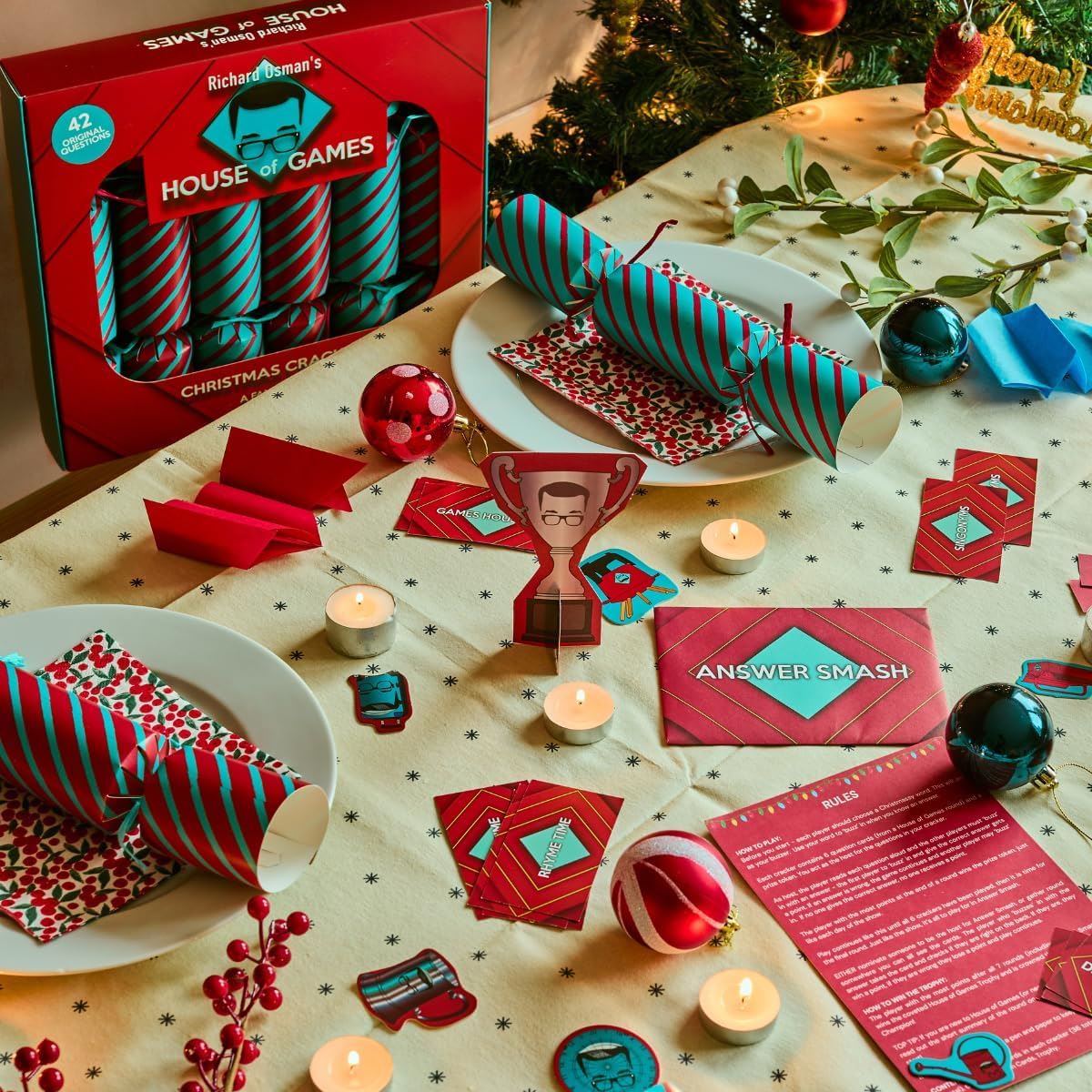 House of Games Christmas Crackers Pack of 6 with Original Quiz Rounds and Trophy Christmas Cracker - Tophatter Daily Deals
