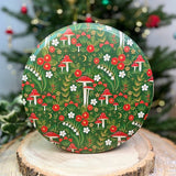 Woodland Mushroom Cake Tin | Round Metal Storage Tin For Bakers - 24 x 12cm Tin - Tophatter Daily Deals