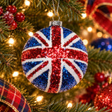 Union Jack Bauble, Gisela Graham Sparkling Union Flag Christmas Decoration 8cm Baubles - Tophatter Daily Deals