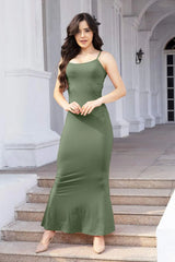 Square Neck Cami Dress Matcha Green Casual Dresses - Tophatter Daily Deals