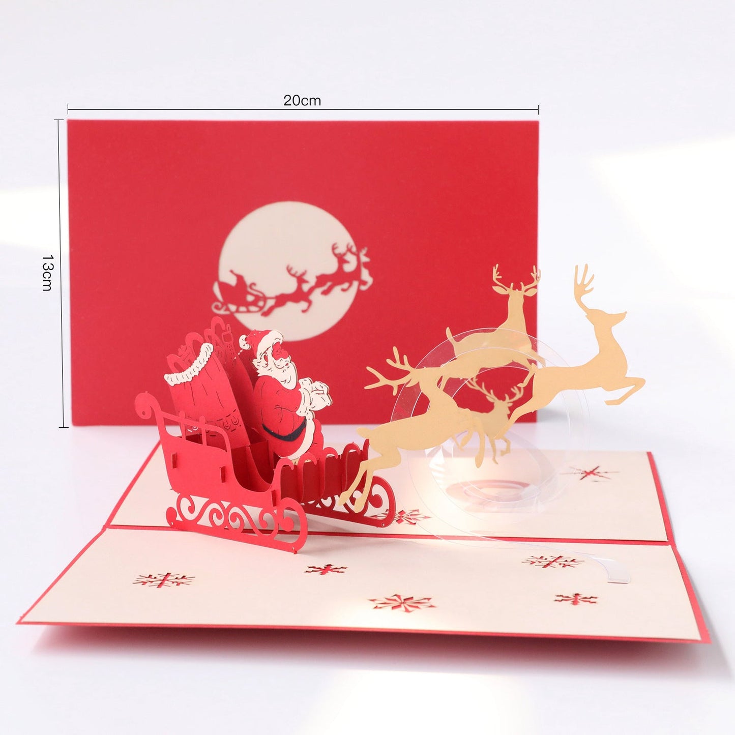 3d Christmas Greeting Card Stereo Christmas Tree Card Creative Flying Sleigh 0 - Tophatter Daily Deals