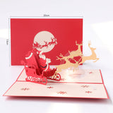 3d Christmas Greeting Card Stereo Christmas Tree Card Creative Flying Sleigh 0 - Tophatter Daily Deals
