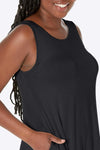 Full Size Round Neck Sleeveless Dress with Pockets Casual Dresses - Tophatter Daily Deals