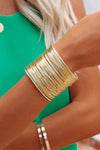 Gold Casual Metal Open Cuff Layered Wire Bracelet Bracelets - Tophatter Daily Deals