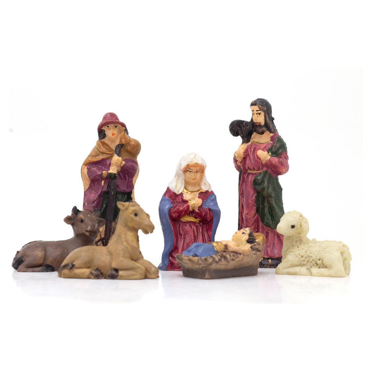 7-Piece Mini Christmas Nativity Set | Traditional Holy Family Figurines Nativity Set - Tophatter Daily Deals