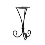 Tall Black Metal Scroll Candle Holder | Pillar Candle Holder Candlestick - 21cm Candlestick - Tophatter Daily Deals