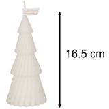 White Christmas Tree Shaped Candle | Unscented Novelty Xmas Tree Candle - 17cm Candle - Tophatter Daily Deals