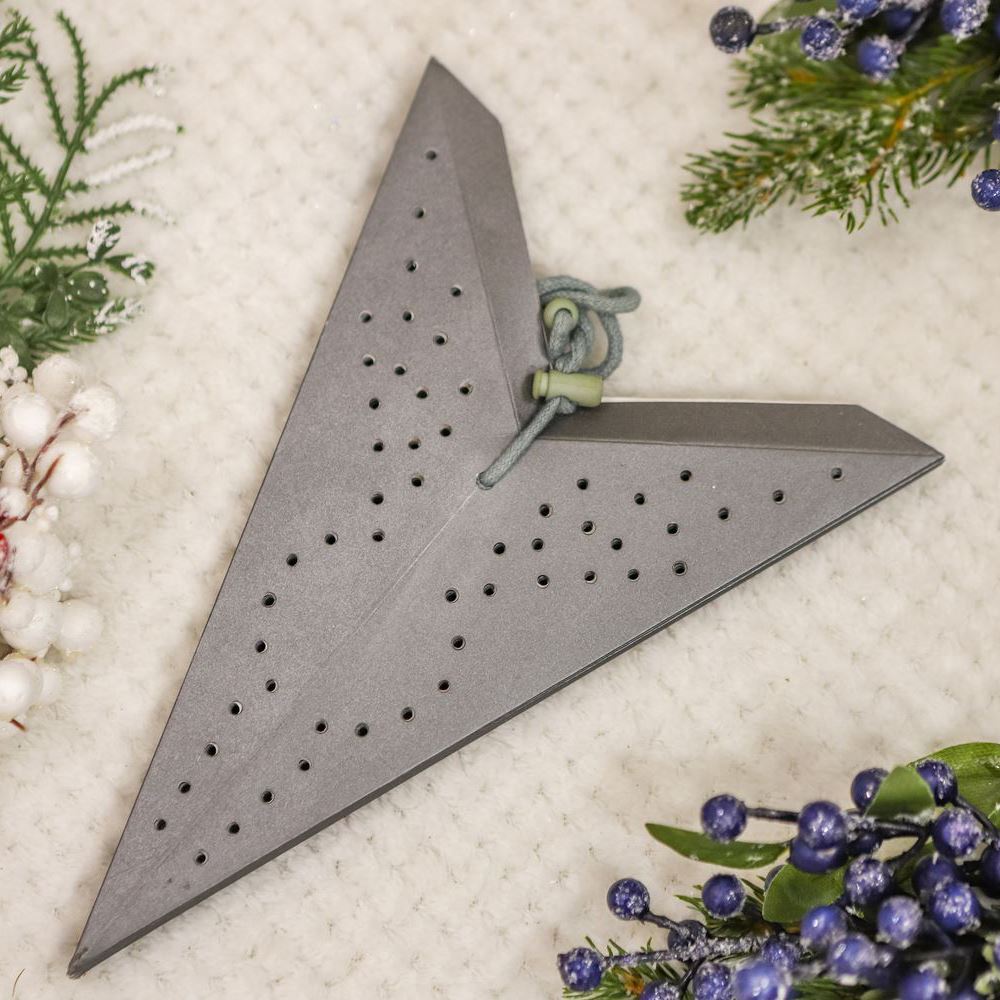 Silver Christmas Star | 7-Pointed Silver Paper Hanging Decoration - 45cm Ornament - Tophatter Daily Deals