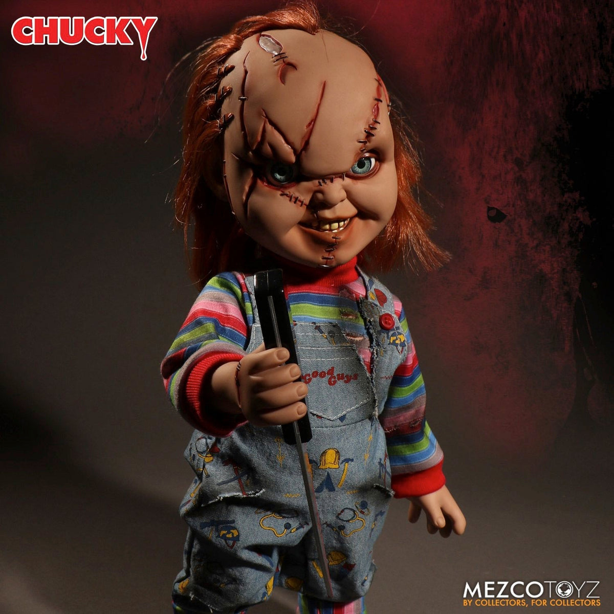 Child's Play - UK Exclusive Talking "Scarred" Chucky 15" MDS Megascale Collectible Figure - Tophatter Daily Deals