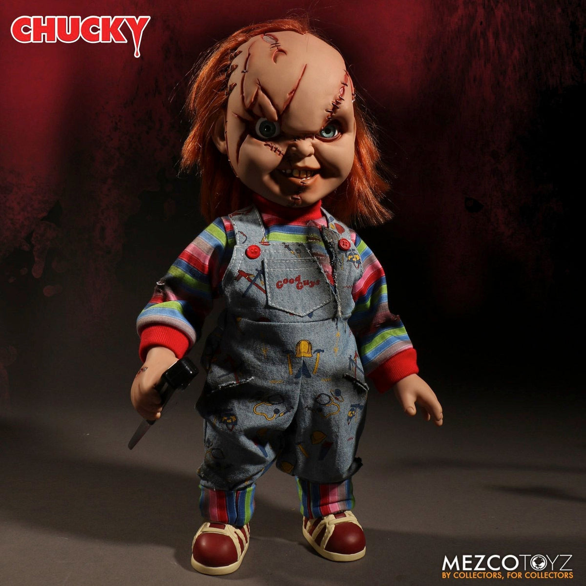 Child's Play - UK Exclusive Talking "Scarred" Chucky 15" MDS Megascale Collectible Figure - Tophatter Daily Deals