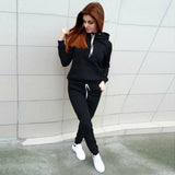 Autumn and winter hooded suit sweater Black 0 - Tophatter Daily Deals