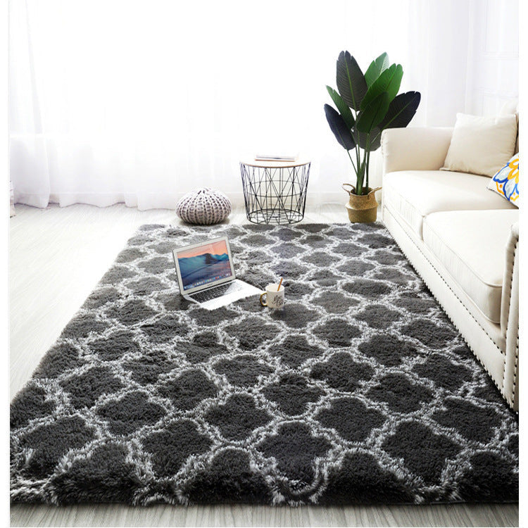 Bedside Pattern Carpet Living Room Tea Table Mat Grey 0 - Tophatter Daily Deals