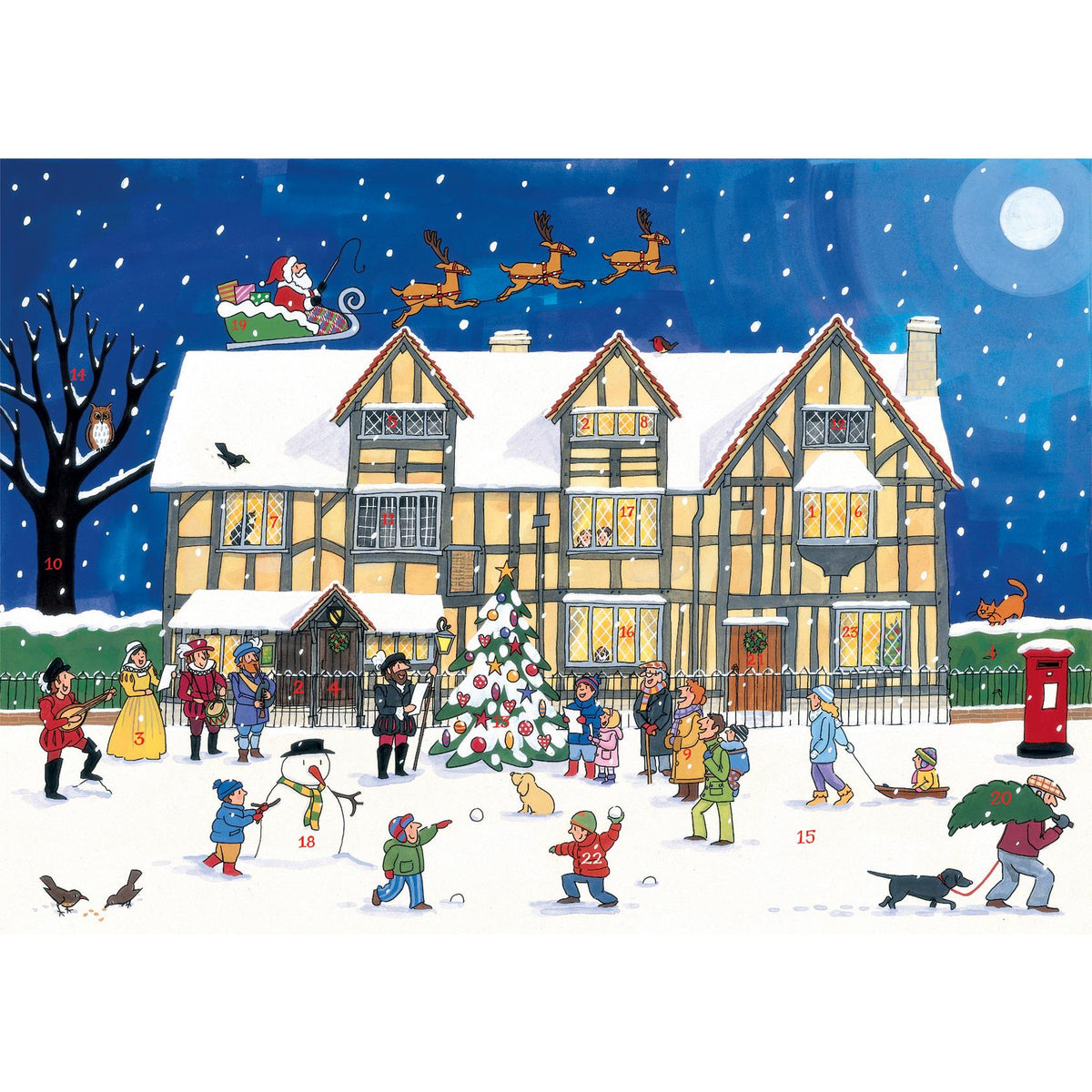 Alison Gardiner Traditional Card Advent Calendar Large - Christmas at the Old Town House Advent Calendar - Tophatter Daily Deals