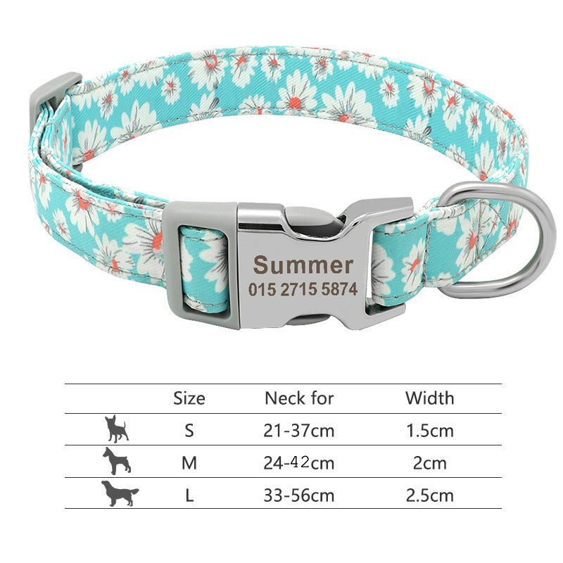 Adjustable Nylon Dog Collar Personalized Dogs Cat ID 217H3 7 - Tophatter Daily Deals