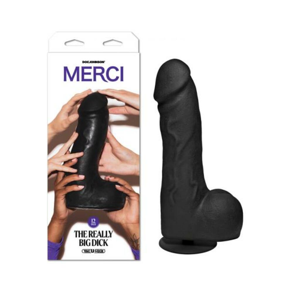 Merci The Really Big Dick With Xl Removable Vac-u-lock Suction Cup Black - Tophatter Daily Deals
