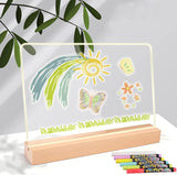 Acrylic Dry Wipe Board With LED Light Transparent Desktop Calendar White Holder 0 - Tophatter Daily Deals