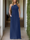 Full Size Grecian Neck Dress with Pockets Casual Dresses - Tophatter Daily Deals