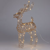 Gold LED Reindeer | Light-up Christmas Ornament in Gold Metal Wire - 40cm LED Light - Tophatter Daily Deals