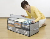 Bamboo charcoal non-woven clothes storage box gray 72x38x30 0 - Tophatter Daily Deals