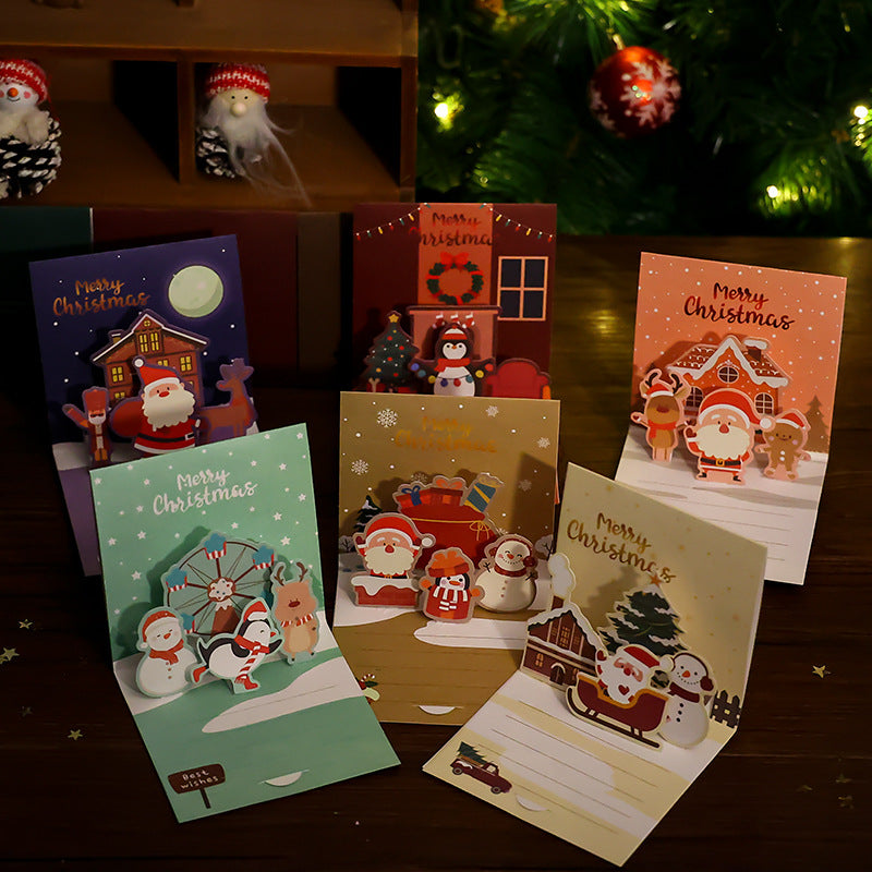 3D Christmas Stereoscopic Greeting Cards Thanksgiving Day Blessing 0 - Tophatter Daily Deals