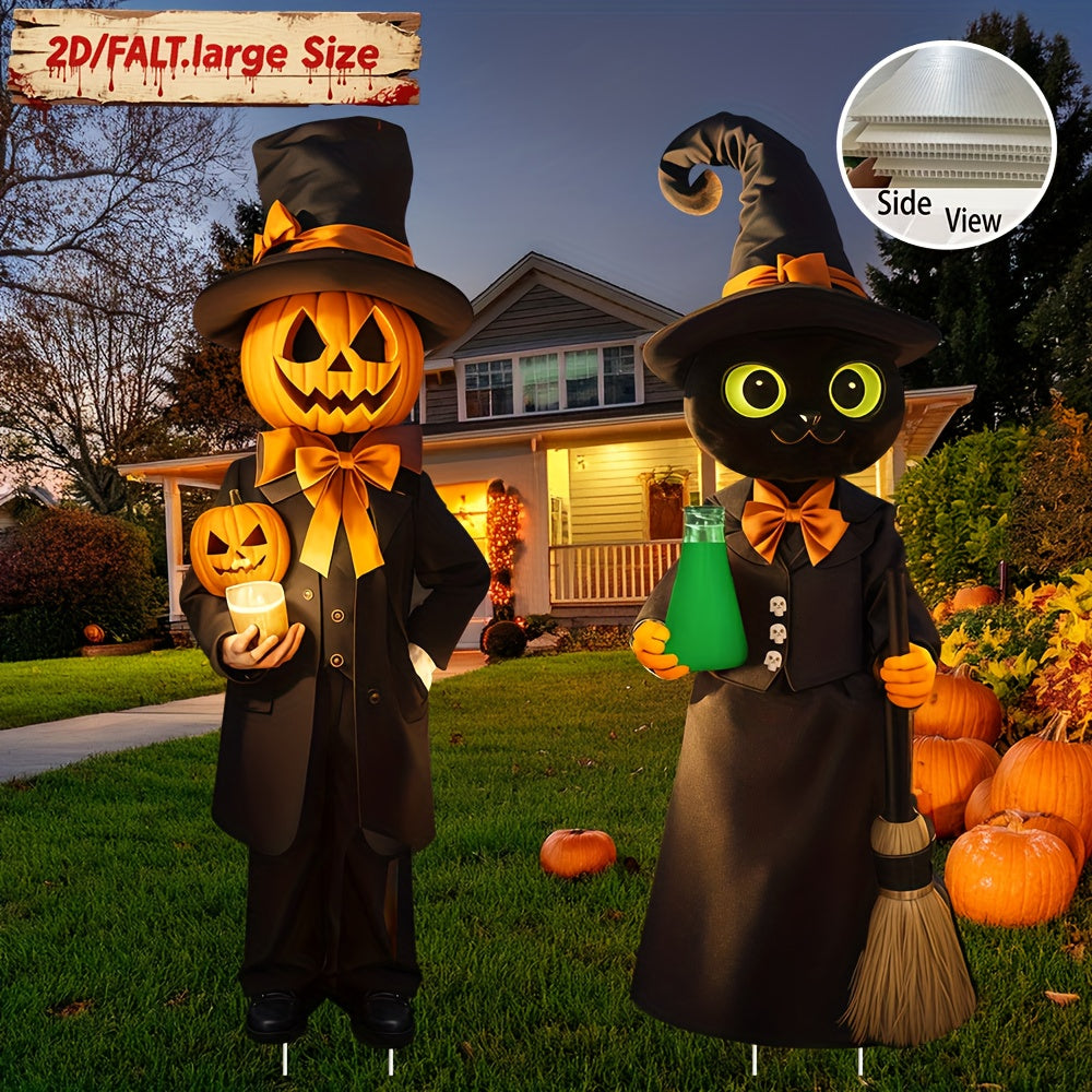 Halloween Cat Pumpkin Yard Lawn Ornaments Halloween - Tophatter Daily Deals