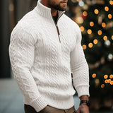 Warm Cozy Men’s Half Zip Sweater - Cable Knit, For Winter 3D Changing Face Moving Picture Frame - Tophatter Daily Deals